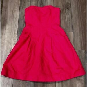 Lilly Pulitzer Strapless Pink Dress Size 4 Fit Flare Wedding Cocktail Party